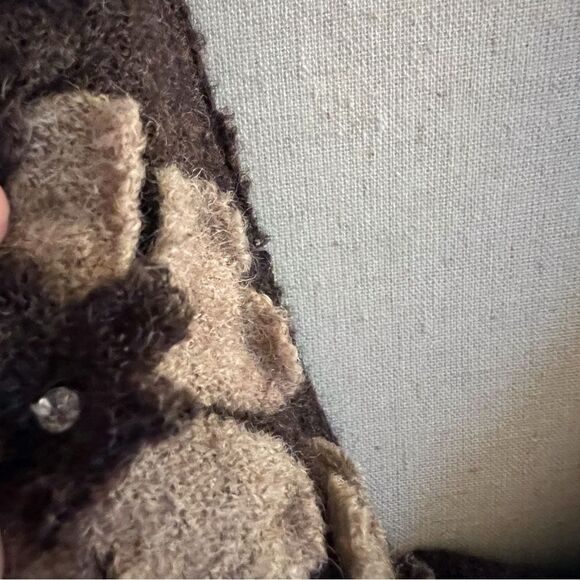 Cynthia Rowley wool ruffle felt tie waist coat - Picture 3 of 7